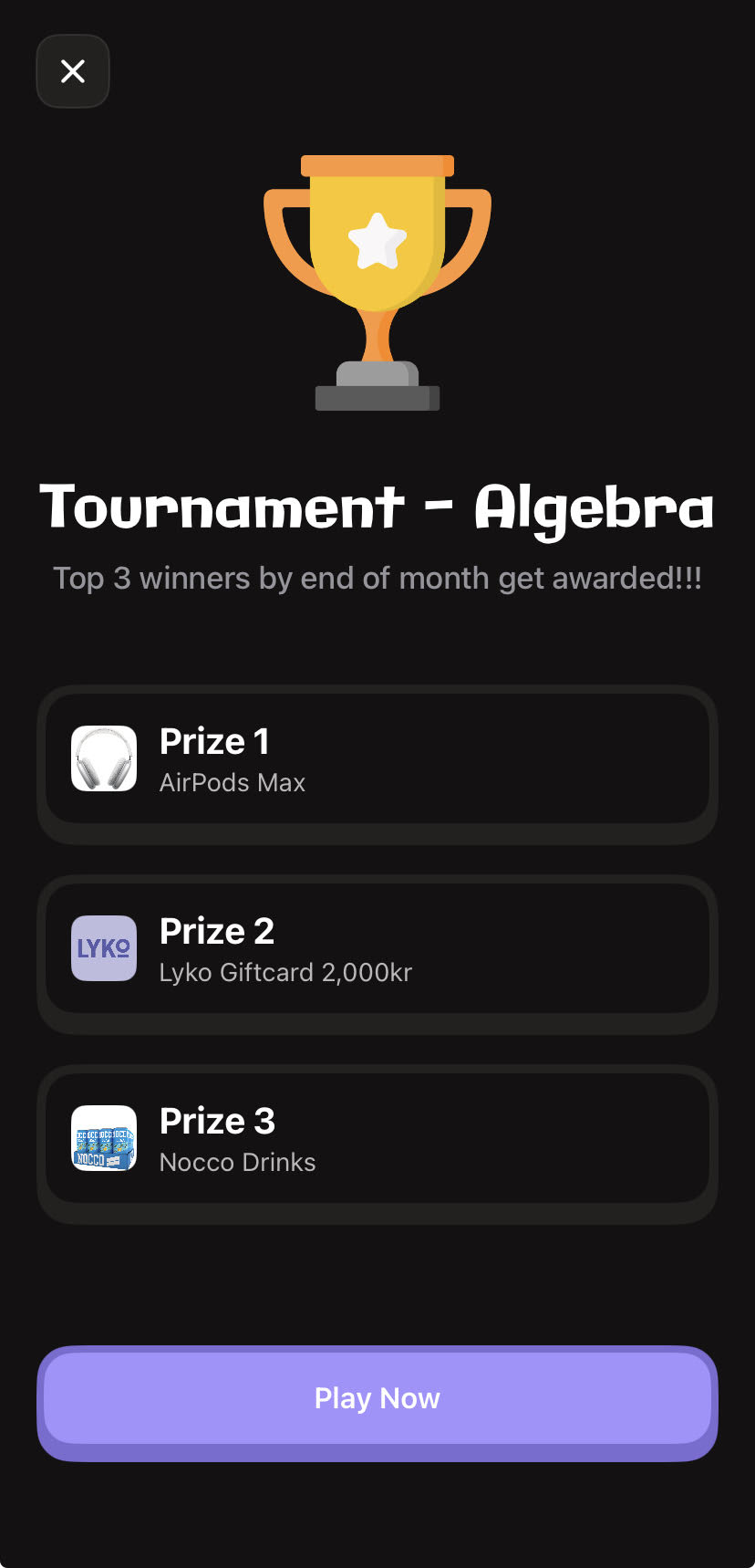 Tournament view
